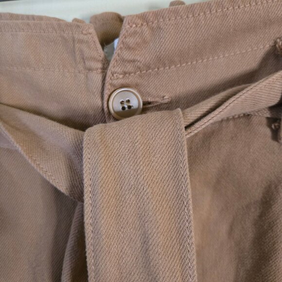 Reformation Evie Pants Butterscotch Paperbag Belted Ankle Organic Cotton Size28 - Picture 8 of 12